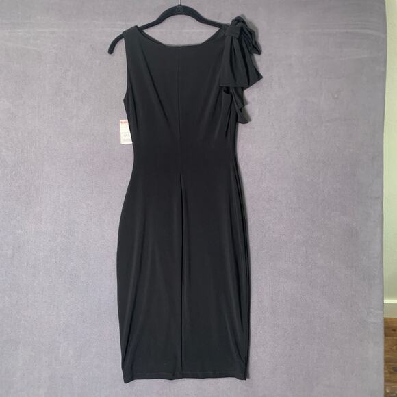 Lauren Ralph Lauren Dress 4 Cocktail Ruched Bow Timeless Old Money Capsue LBD - Picture 7 of 11